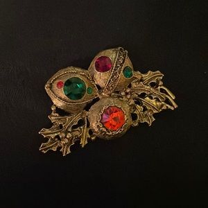 Vintage Christmas Ornament Brooch 1960s